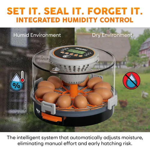 Miniatura 5 de Incubadora de 12 huevos con giro automático de huevos y control de humedad - Ajuste de temperatura - incubadoras para incubar huevos - Candler