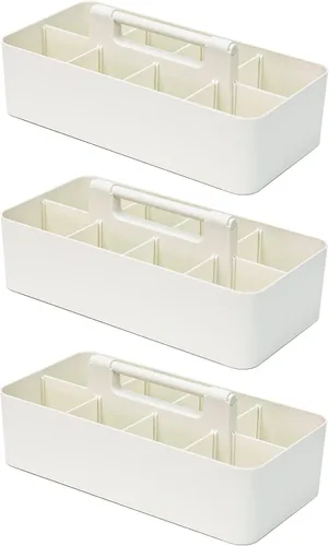 Miniatura 13 de Cesta grande portátil, divisores DIY, 8 compartimentos, organizador para suministros escolares, de oficina, para el hogar y negocios, cesta portátil