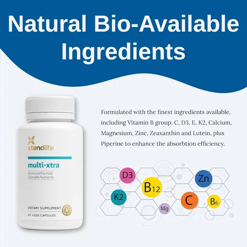 Miniatura 3 de Xtend-Life, Multi-Xtra, multivitamínico avanzado y suplemento mineral para mujeres, hombres y niños – 42 vitaminas, minerales, antioxidantes