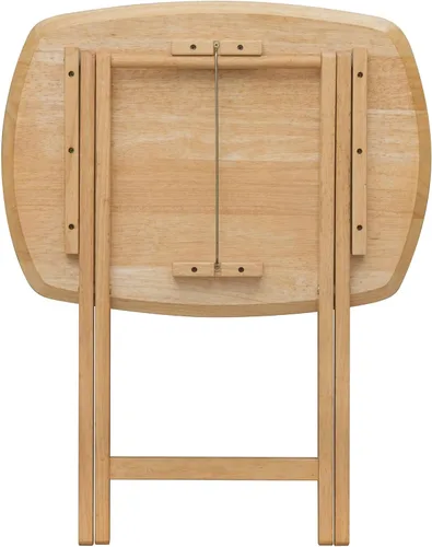 Miniatura 7 de eHemco Mesa plegable de madera dura de gran tamaño para la cena, comer, 25.5 pulgadas, natural