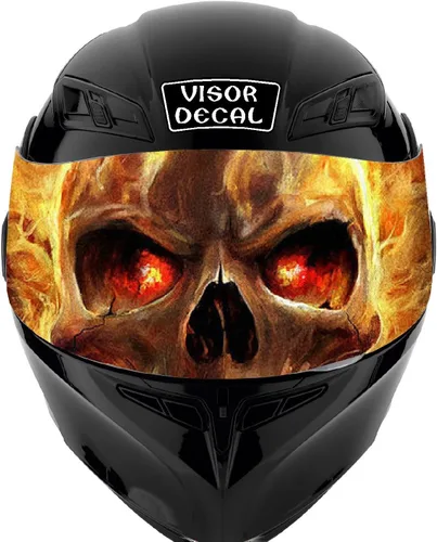 Miniatura 9 de Calcomanía de visera de calavera para casco compatible con: Icon Shoei Bell HJC Scorpion AGV V2 (V25 Skull)