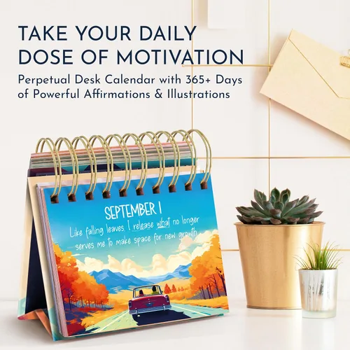Miniatura 3 de RYVE Calendario diario de afirmación – Calendario de escritorio motivacional con afirmaciones diarias para mujeres, regalos positivos
