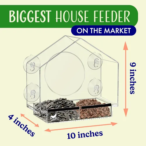 Miniatura 3 de Comederos de pájaros transparentes para ventanas con vista interior - Comedero de casa de pájaros con ventosas - Comedero de casa de pájaros