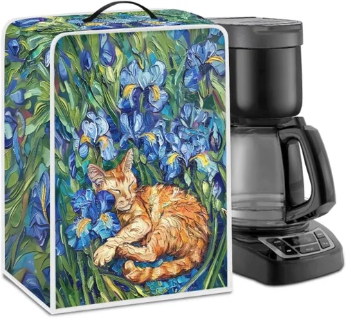 Miniatura 21 de Cubiertas para máquina de café con mango superior, resistentes a las manchas, para mezclador, compatible con la mayoría de cafeteras