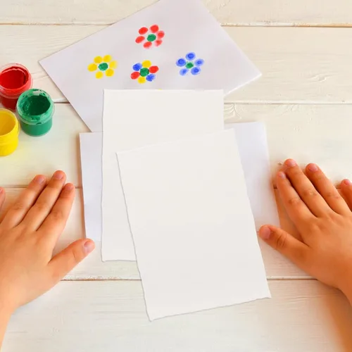 Miniatura 5 de OSOLADY 20 Sheets Cotton Watercolor Paper 101x152mm Deckled Edge Handmade Textured Rough Surface Art Paper for Painting Drawing and Crafting