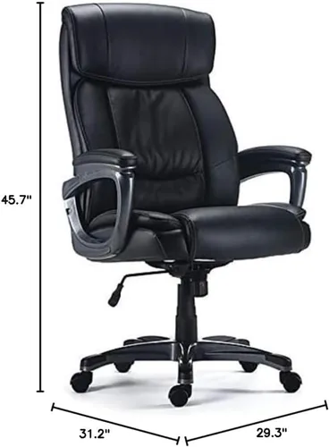 Miniatura 2 de STAPLES Lockland - Silla ergonómica de oficina para gerentes, acolchada grande y alta, altura ajustable, marco de metal, cuero regenerado