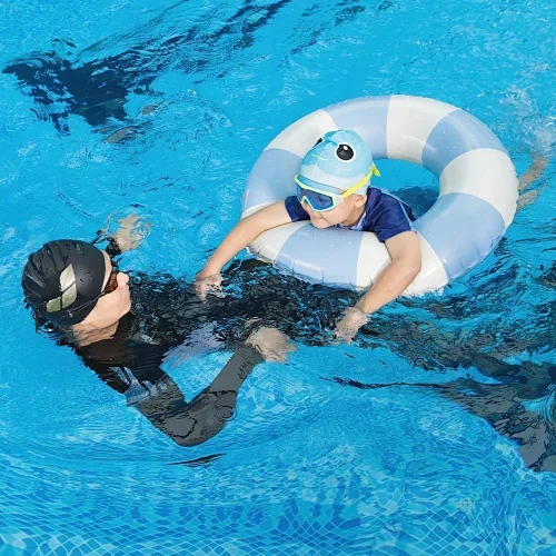 Miniatura 4 de Tubos de piscina, tubos interiores para piscina, intertubos redondos para piscina, flotantes, anillos de piscina, flotadores, tubos 2 piezas azul