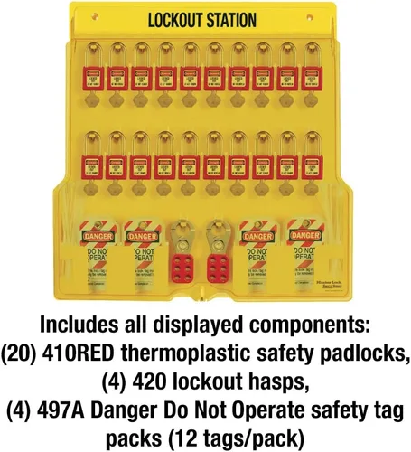 Miniatura 4 de Master Lock 1484BP410 Lockout Tagout Estación de candado