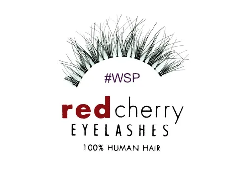 Miniatura 3 de Red Cherry Pestañas postizas #WSP cabello humano, 6 pares, 100% cabello humano, hechas a mano, sin látex, color negro