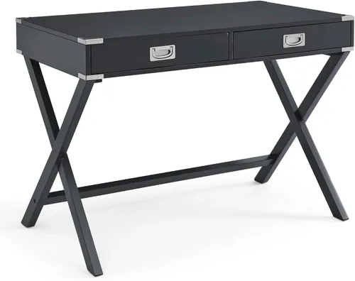 Miniatura 3 de ECLYL Escritorio para computadora con almacenamiento, escritorio de madera maciza con cajones, mesa de estudio moderna para oficina en casa