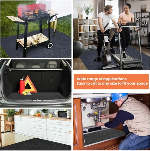 Miniatura 5 de 2 piezas alfombrillas de 36 x 60 pulgadas para derrames de aceite para entrada de garaje debajo del automóvil, almohadilla absorbente de aceite