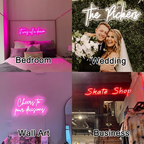 Miniatura 3 de Letrero de neón personalizado para boda, Binager personalizable con nombre de neón, decoración de letrero de luz regulable/RGB, personalizado