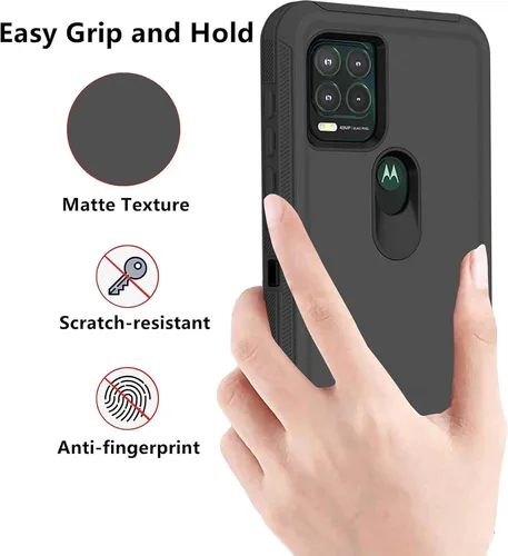 Miniatura 5 de Funda protectora resistente para Motorola Moto G Stylus 2021, a prueba de golpes, a prueba de polvo, 3 en 1, para Moto G Stylus 5G 2021 (negro)