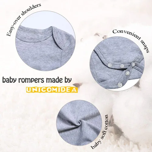 Miniatura 6 de Unicomidea Mameluco de manga corta, con letras impresas, para bebés, niños y niñas de 0 a 12 meses