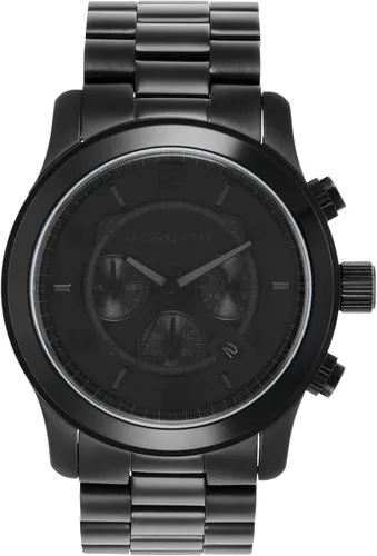 Michael Kors Runway - Reloj cronógrafo de acero inoxidable para hombre con correa de acero o silicona