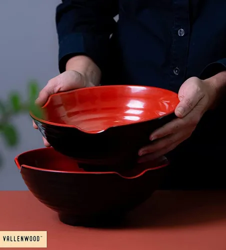Miniatura 2 de Juego de 4 cuencos de ramen XL. 12 piezas Pho Bowls. Sopa japonesa asiática. Utensilio: cucharas y palillos. Melamina, grande 52 oz. Fideos, arroz