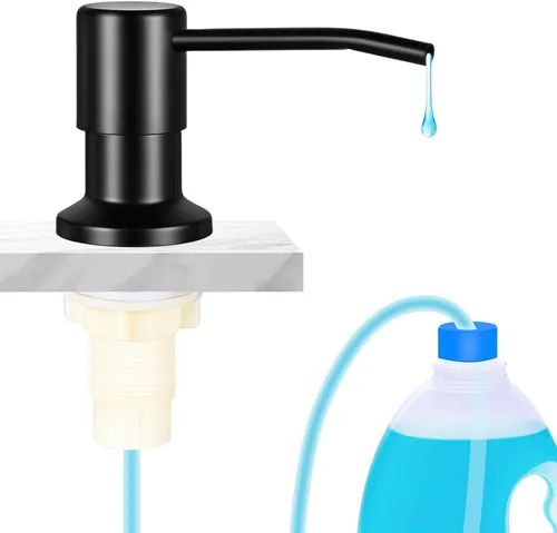 Dispensador de Jabón Cejiuga para Fregadero de Cocina, Dispensador de Jabón Integrado Mejorado, Dispensador de Jabón de Encimera con Bomba y Kit de