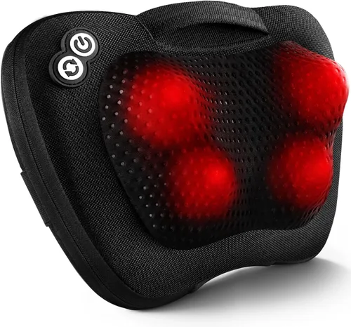 VIKTOR JURGEN Masajeador de espalda y cuello con calor, almohada de masaje regalos para el día de la madre y el día del padre, masajeador eléctrico