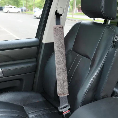 Miniatura 20 de Amooca Funda universal para cinturón de seguridad de piel sintética suave para automóvil, camión, SUV, avión, almohadilla para cinturón de seguridad