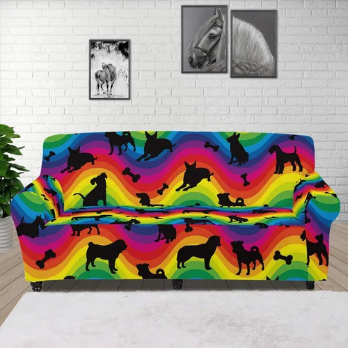Miniatura 18 de Boatee Funda elástica para sofá con diseño de murciélago y luna de Halloween, funda de sofá suave, lavable, protector de muebles con parte inferior