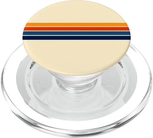 Miniatura 8 de PopSockets Grip y soporte para teléfonos y tabletas multicolor con diseño de rayas retro, Negro
