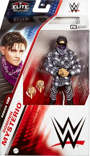 Miniatura 2 de Mattel WWE Elite Figura de acción y accesorios, Serie #109 Dominik Mysterio de 6 pulgadas, coleccionable con 25 puntos de articulación y manos