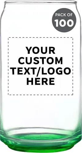 Miniatura 13 de Juego de 10 vasos de lata de cerveza personalizados, 16 onzas, tamaño de pinta, texto promocional, logotipo, forma de lata de soda, cristalería