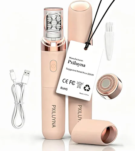 Depiladora, depiladora facial para mujeres, PluxyEpil 2 en 1, eliminación suave de raíces para cabello grueso y fino, afeitadora eléctrica