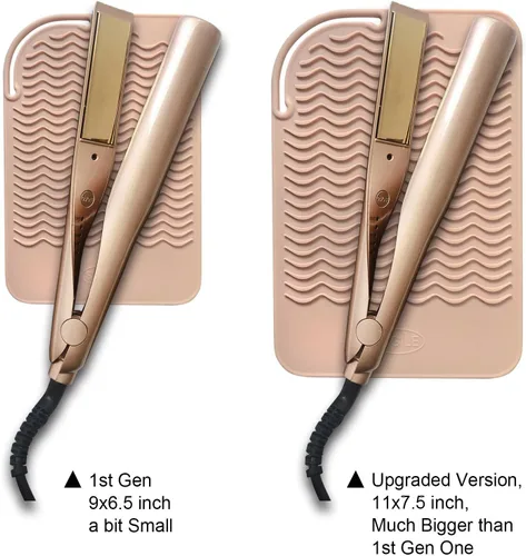 Miniatura 6 de Alfombrilla de viaje de silicona resistente al calor de 11 x 7.5 pulgadas para herramientas de peinado del cabello, alisadores de cabello, Rosa rubor