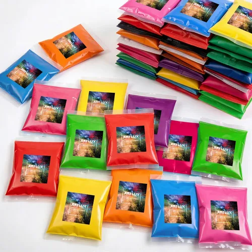 Miniatura 10 de ARELUX Holi Color Run Powder - Paquete de 12 unidades de 2.8 onzas cada uno de colores surtidos naturales Rangoli en polvo a granel, pintura de tiza