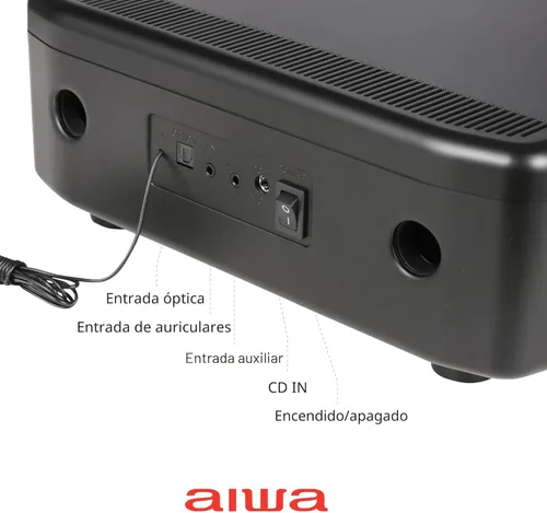 Miniatura 4 de Aiwa Exos Altavoz para el Hogar, Sistema de Sonido Premium de 30W RMS con Reproductor de CD, Conectividad Bluetooth, Radio FM, Entrada Digital