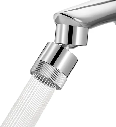 Hibbent Aireador de doble flujo de agua para fregadero de cocina, aireador de grifo de baño giratorio de 360 grados, fácil control con una mano, 1.8