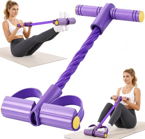 Upgraded Pedal Resistance Band with Handle, Soft Durable Fashion Puller Exercise with Thickened 6 Tension Ropes, Tube Pedal Resistance Device for