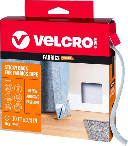 Miniatura 8 de VELCRO Brand Adhesivo para Telas, Rollo a Granel de 10 Pies, Cinta Sin Costura con Adhesivo, Corta Tiras a la Medida, Despega y Pega, Se Adhiere a