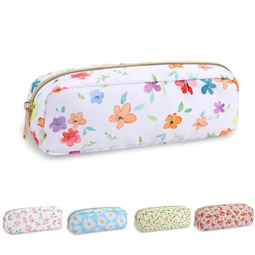 Miniatura 31 de Estuche pequeño para lápices y maquillaje para bolso, lindo estuche de lápices, bolsa de pinceles de maquillaje de nylon con cremallera, estuche
