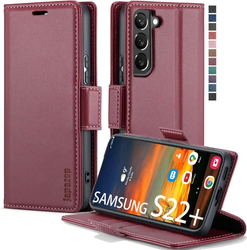 Miniatura 36 de Funda tipo cartera para Samsung Galaxy S22 5G con tarjetero y función atril, bloqueo magnético RFID, funda de piel con tapa para Galaxy S22 5G