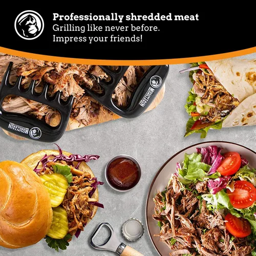 Miniatura 4 de Mountain Grillers Garras para carne - Herramientas de trituración de cerdo desmenuzado para barbacoa - Garras de oso para triturar carne en Negro