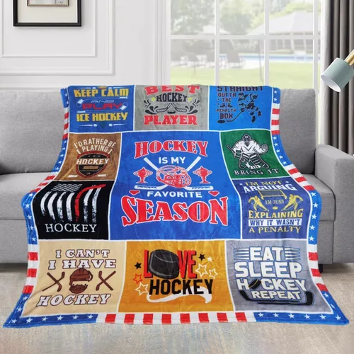 Miniatura 2 de Manta de regalo de hockey para niños y hombres, regalos de hockey sobre hielo, regalos para amantes del hockey para niños de 8 a 12 años, regalos