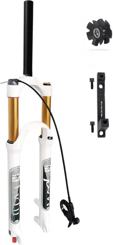 Miniatura 8 de Horquilla delantera 26 27.5 29 pulgadas de recorrido, 5.512 in, horquillas de suspensión para bicicleta de montaña Air con adaptador de freno