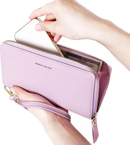 Miniatura 6 de GEEAD Custom Design Wristlet Wallets for Women PU Leather RFID Blocking Wallet
