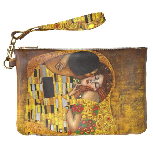 Miniatura 5 de Bolsa de maquillaje de 9.5 x 6 pulgadas, bolsa dorada para bolso de mano, accesorios de correa famosa, organizador portátil cosmético, diseño