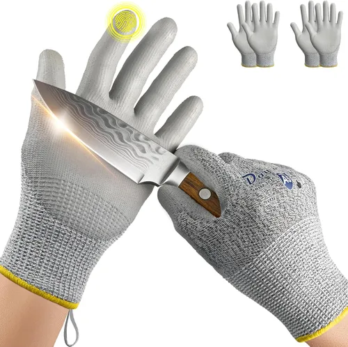 Miniatura 8 de Dowellife Guantes de trabajo resistentes a cortes para hombres y mujeres, 3 pares, cómodos guantes para jardinería, mecánica, pesca, duraderos