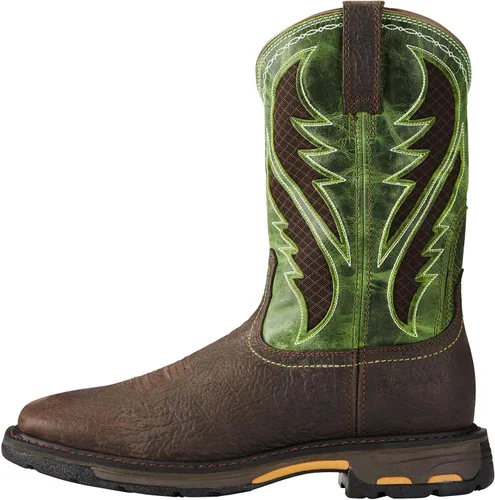 Miniatura 2 de Ariat Workhog - Botas de trabajo para hombre marrón/verde (Bruin Brown/Grass Green)