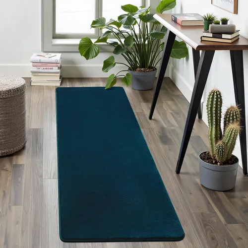 Miniatura 22 de Softlife Alfombra verde de 2 x 6 pies para dormitorio, sala de estar, lavable, suave, esponjosa, alfombra de pasillo antideslizante, alfombra