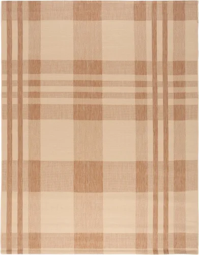 Miniatura 30 de SAFAVIEH Alfombra Lavable para Exteriores Colección Courtyard - 2'3" x 4', Beige y Azul, Patrón a Cuadros, No Desprende Pelusa y Fácil Limpieza