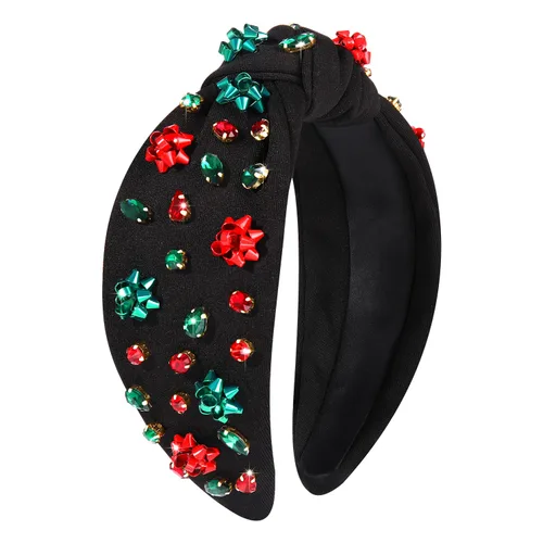 Miniatura 22 de mokkia Diadema de Navidad para Mujeres Accesorios de Navidad Lazo de Navidad Reno Copo de Nieve Diadema Rojo Verde Joyería con Perlas y Pedrería