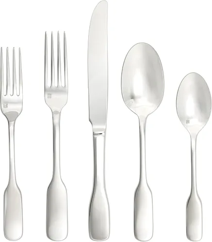 Miniatura 12 de FORTESSA Ashton - Cubiertos de acero inoxidable 18/10, ajuste de lugar de 5 piezas con cuchillo, tenedores y cucharas (servicio para 1), apto