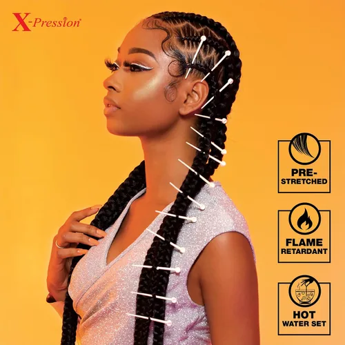 Miniatura 6 de Sensationnel X-pression - Cabello trenzado preestirado – 3 trenzas de 58 pulgadas todo kanekalon ignífugo trenzado sintético para trenzas y giros