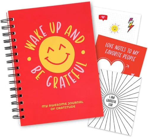 DOODLE HOG Diario de gratitud para niños, adolescentes, diario de 100 páginas con indicaciones de escritura. Diario de afirmación incluye