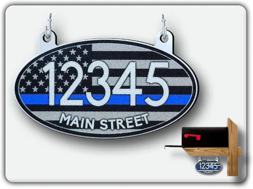 Miniatura 13 de Curb N Sign Placas de Números Colgantes para Buzón - Hechas de Material Compuesto de Aluminio - Súper Reflectantes, Opciones de Doble Cara Números